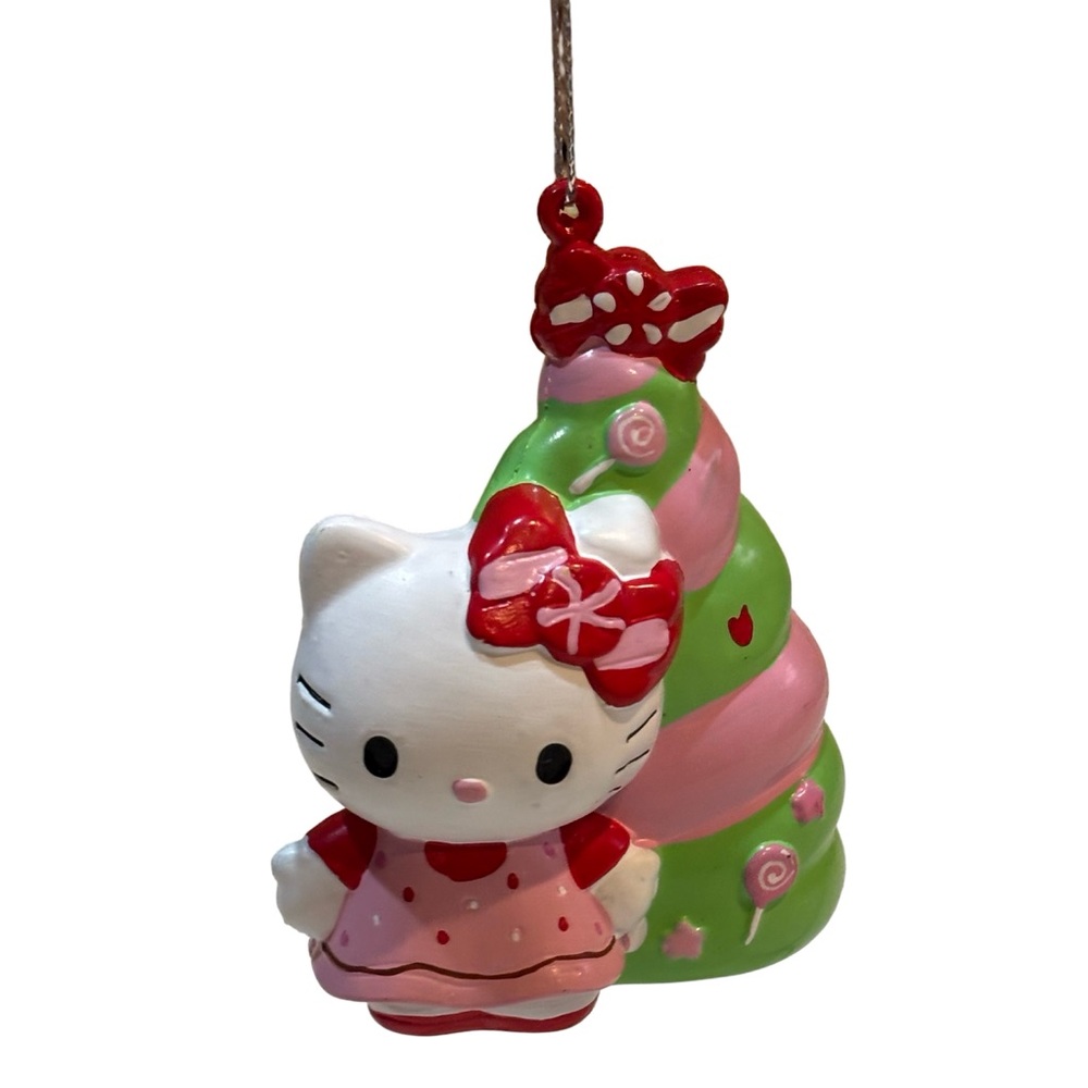 Hello Kitty Candy Christmas Tree Ornament • 2005 Sanrio‎ • Pink & Green Kawaii